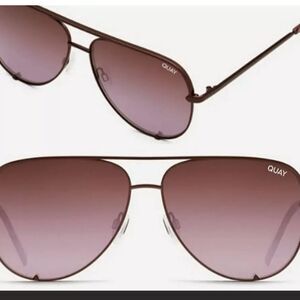 NWT Rare Quay Rimless 877 Australia High Key Mini Aviator Bronze Brown Pink